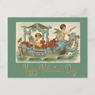 Vintage Valentindagen Cherubs Vykort