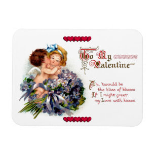 Vintage Valentindagen Cupidas Kiss Magnet