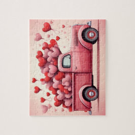 Vintage Valentindagen Kärlek Lastbil Pussel