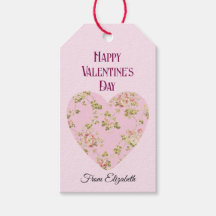 Vintage Valentindagen Rosa Flowers Heart Anpassnin