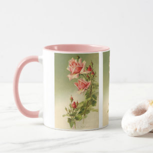 Vintage Valentindagen Rosa Victorian Garden Ro Mugg