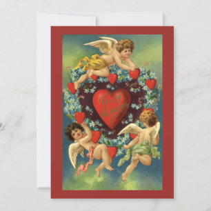 Vintage Valentindagen, Viktorian Änglar Hearts Inbjudningar