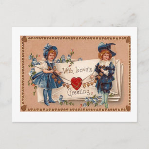 Vintage Valentindagen vykort , gammaldags