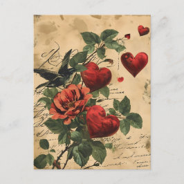Vintage Valentindags vykort