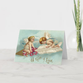 Vintage Valentine Angel Cherubs Helgkort