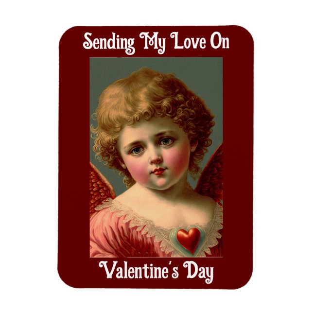 Vintage Valentine Angel Flexible Magnet (Vertikal)