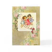 Vintage Valentine Änglar och Hearts Collage