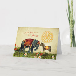 Vintage Valentine Animals i Kärlek Helgkort