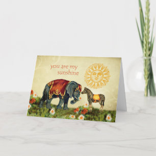Vintage Valentine Animals i Kärlek Helgkort