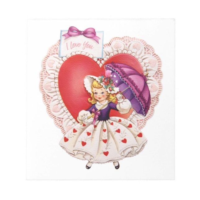 Vintage Valentine anteckningsblocks Anteckningsblock (Framsida)