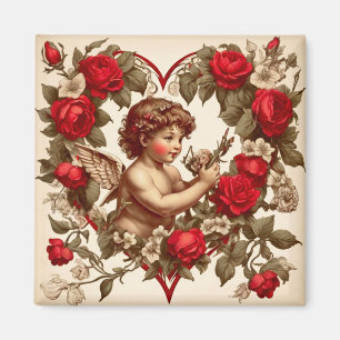 Vintage Valentine art kärlek cupid Magnet