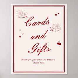  Vintage Valentine Bridal Shower Cards and Gifts Poster