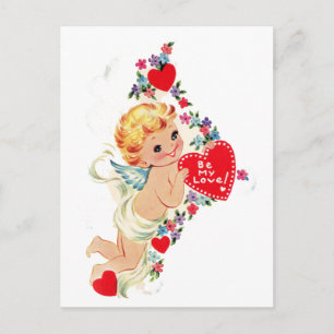 Vintage Valentine Cherub Angel är min Kärlek Helg Vykort