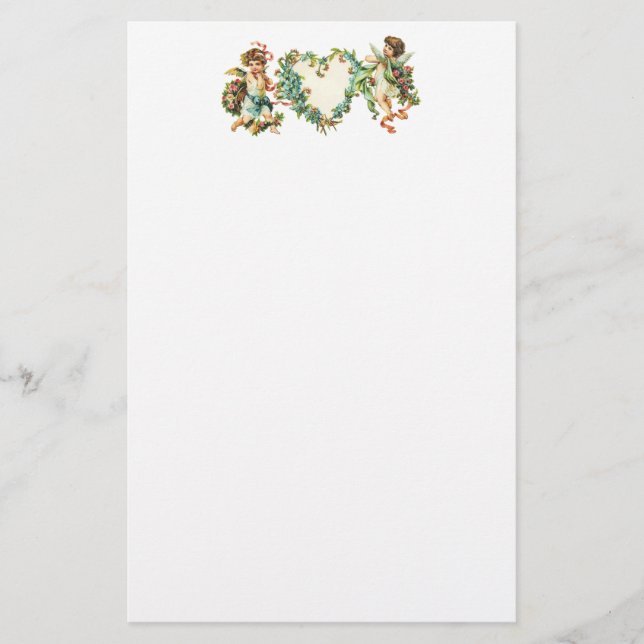 Vintage Valentine Cherubs Brevpapper (Framsida)