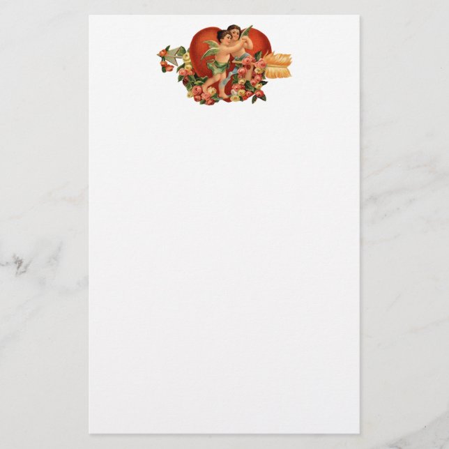 Vintage Valentine Cherubs Brevpapper (Framsida)
