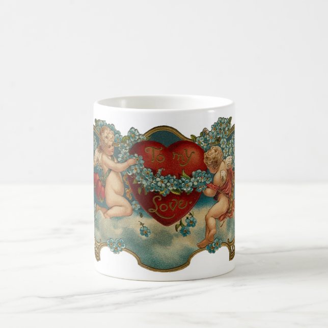 Vintage Valentine Cherubs Kaffemugg (Center)