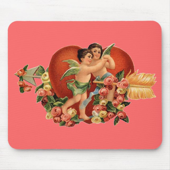 Vintage Valentine Cherubs Musmatta (Framsidan)
