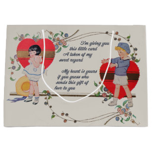 Vintage Valentine Children Cute Colorful Art Deco