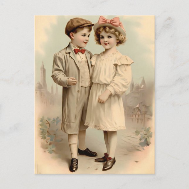 Vintage Valentine Children Postcard  Vykort (Framsida)