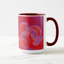 Vintage Valentine Couple in Red Mugg