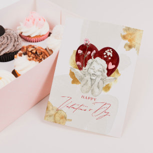 Vintage Valentine Cupid Ängel Julkort