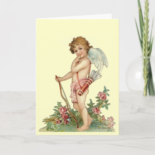Vintage Valentine Cupid Card Helgkort (Framsida)