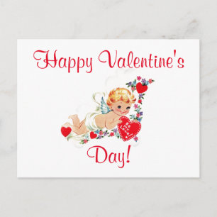 Vintage Valentine Cupid Helg Vykort