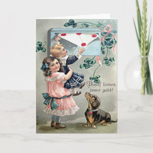 Vintage Valentine Dachshund Helgkort