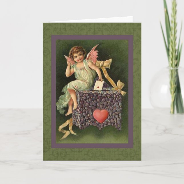 Vintage Valentine Ephemera och ändrad konst Helgkort (Framsida)