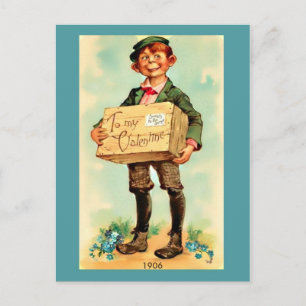 Vintage Valentine för henne, 1906 Vintage Boy Imag Helg Vykort