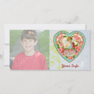 Vintage Valentine-fotokort Julkort