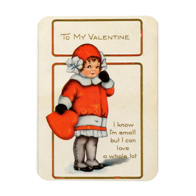 Vintage Valentine Girl Magnet (Vertikal)