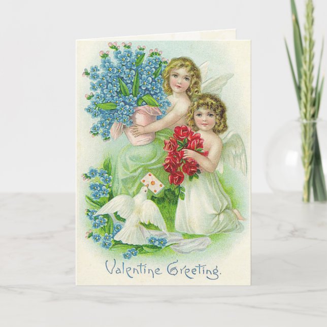 Vintage Valentine Greeting Card Helgkort (Framsida)