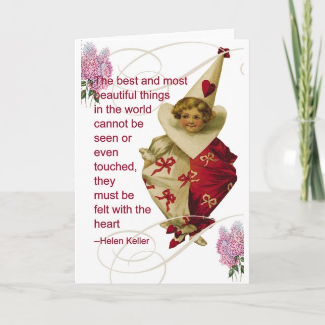 Vintage Valentine Greeting Card Kort (Framsida)
