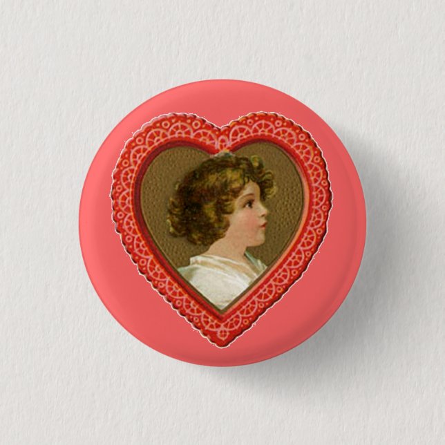 Vintage Valentine Heart Knapp (Framsida)