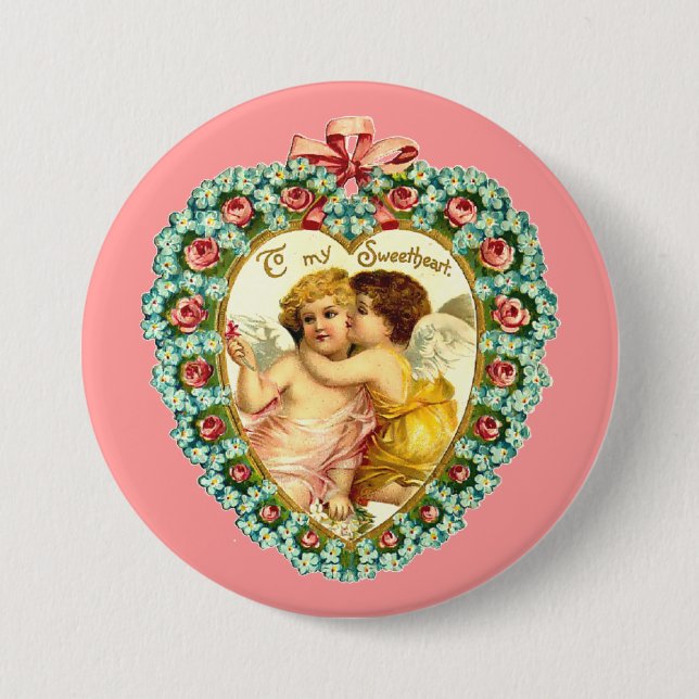 Vintage Valentine Heart Knapp (Framsida)