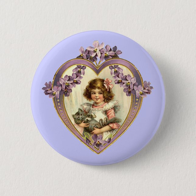Vintage Valentine Heart Knapp (Framsida)