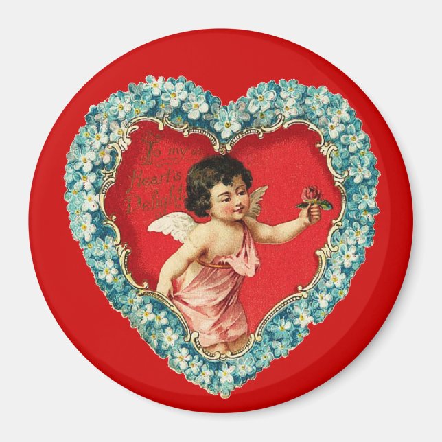 Vintage Valentine Heart Magnet (Framsidan)