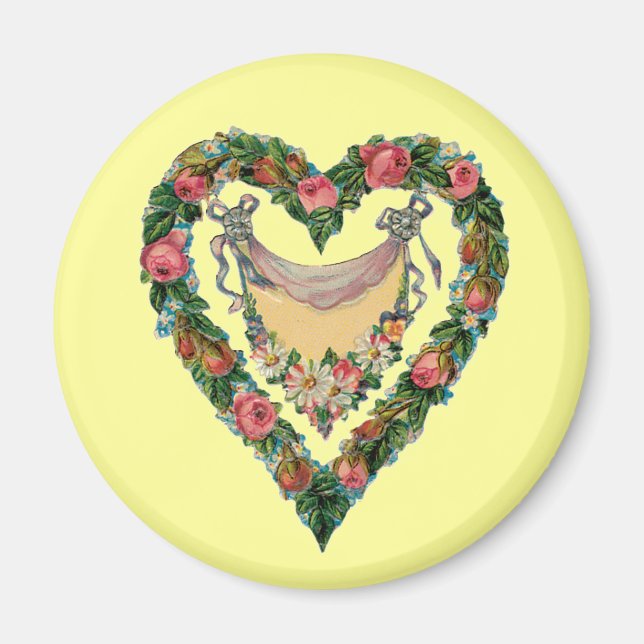 Vintage Valentine Heart Magnet (Framsidan)