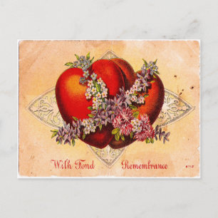 Vintage Valentine Hearts Helg Vykort