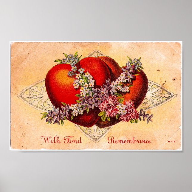 Vintage Valentine Hearts Poster (Framsidan)