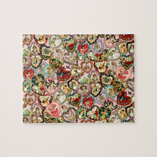 Vintage Valentine Hearts Pussel (Horisontell)