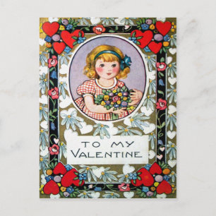 Vintage Valentine Helg Vykort