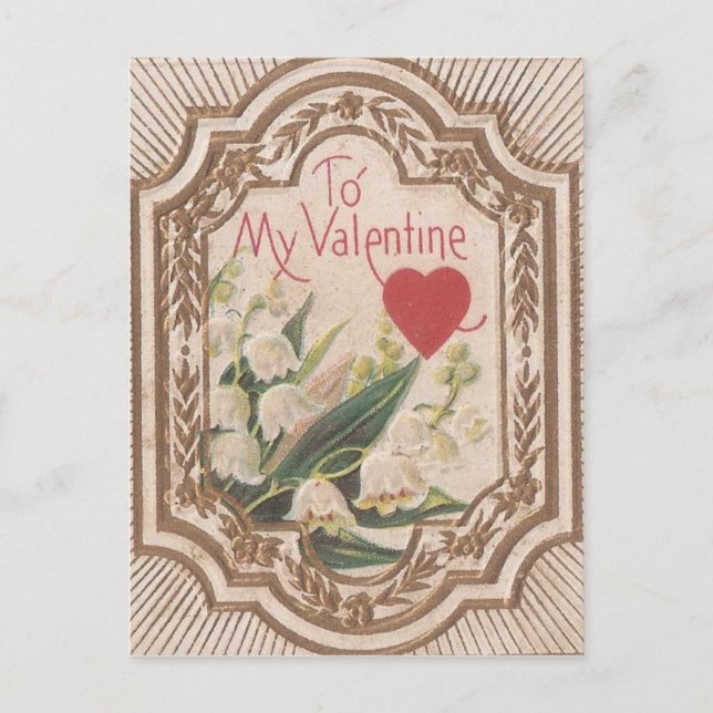 Vintage Valentine Helg Vykort (Framsida)