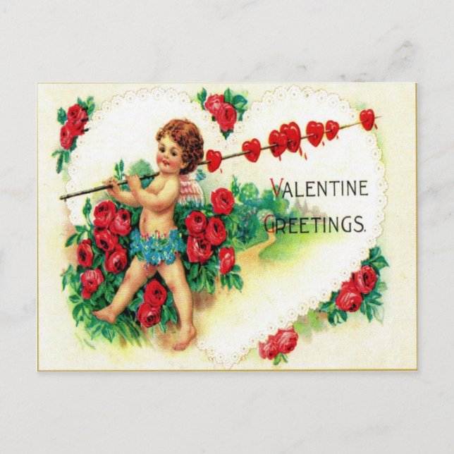 Vintage Valentine Helg Vykort (Framsida)