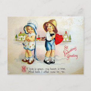 Vintage Valentine Helg Vykort