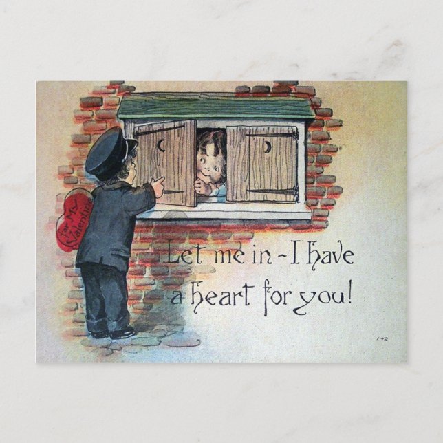 Vintage Valentine Helg Vykort (Framsida)