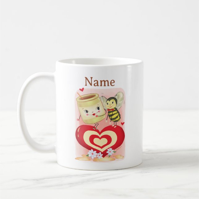 Vintage Valentine honey Bee Mugg (Vänster)