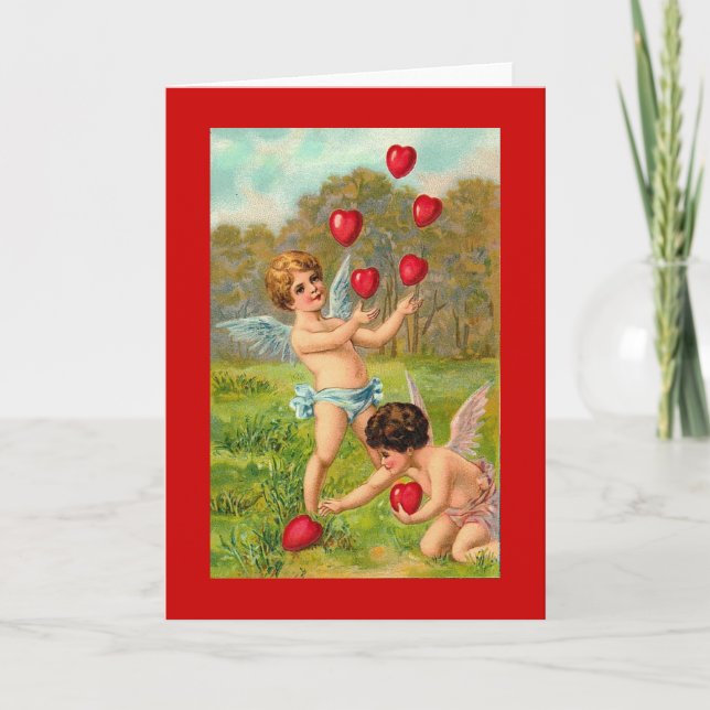 Vintage Valentine Juggler Helgkort (Framsida)