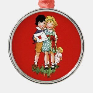 Vintage Valentine Julgransprydnad Metall